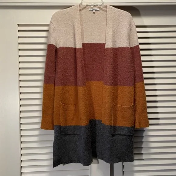 Madewell Kent Long Sleeve Patch Pocket Open Cardigan Sweater Top Oversized XXS - Picture 3 of 9